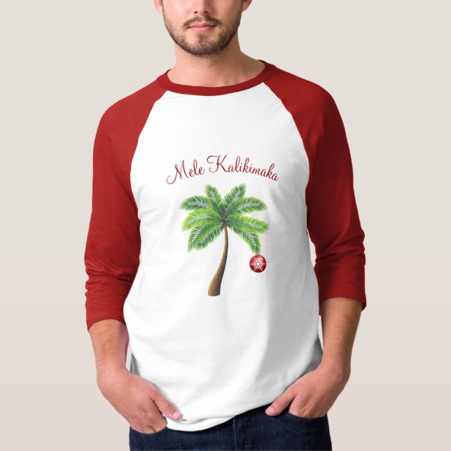 Camisa de Palma de Natal Feliz dos Homens - Mele K (Frente)