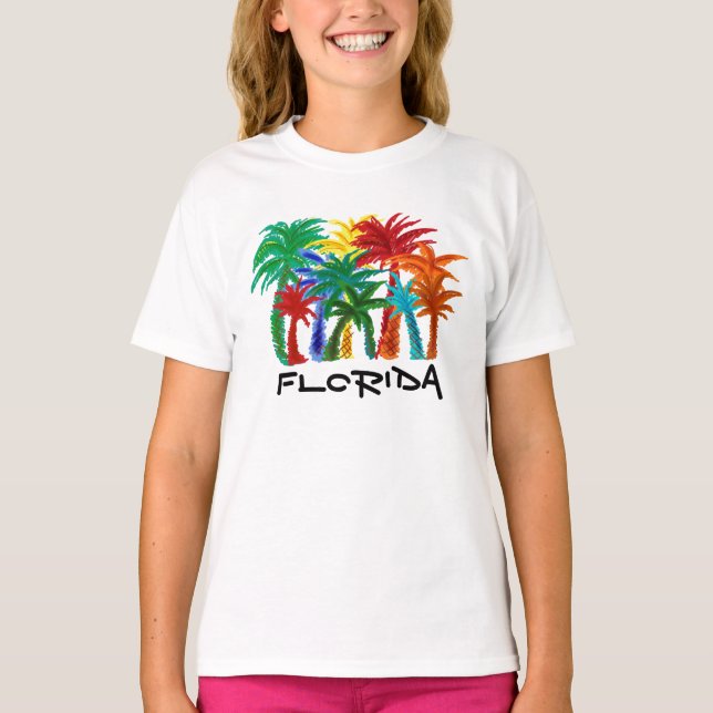 Camisa de palmeira das garotas da Flórida (Frente)