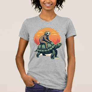 Camisa de passeio de animal retrô tartaruga pregui