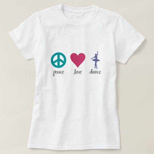 Camisa de Paz, Amor e Dança (Frente do Design)