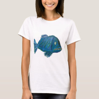 Camisa de peixe azul dentuço