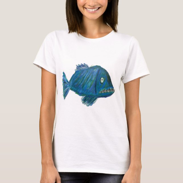 Camisa de peixe azul dentuço (Frente)