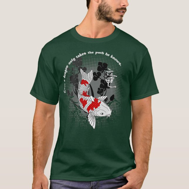 Camisa de Peixe Koi - Até um dragão só leva o (Frente)