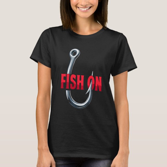 Camisa de Peixe no Gancho de Pesca Diversão de Pei (Frente)