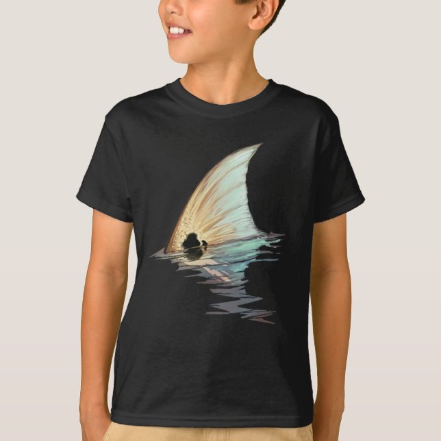 Camisa de Peixe Tambor Vermelho Cauda de Redfish  (Frente)