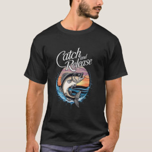 Camisa de Pesca ao Pôr do Sol Pescaria Solte o Pei