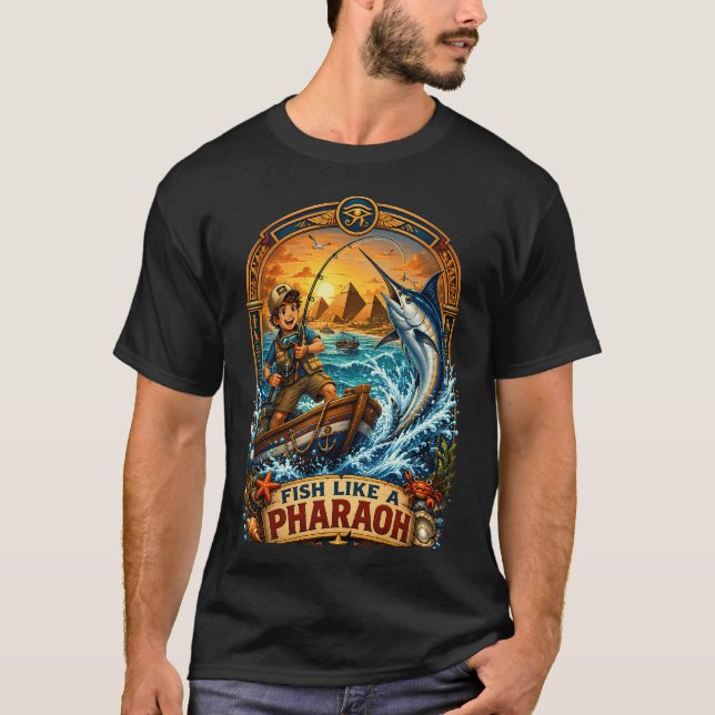 Camisa de Pesca Como um Faraó Design (Frente)