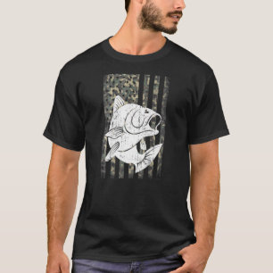 Camisa de pesca de bass masculina estampa camuflad