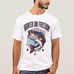 Camisa de Pesca de Bass Vintage Presa à Liberdade
