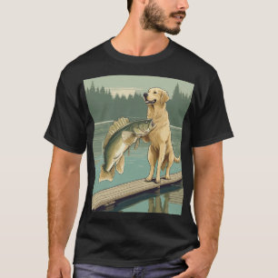 Camisa de Pesca do Golden Retriever Amante de Cach