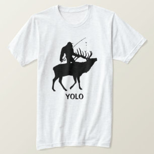 Camisa de Pesca Engraçada com Elk Anelar Sasquatc