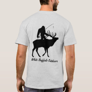 Camisa de Pesca Engraçada com Elk Anelar Sasquatch
