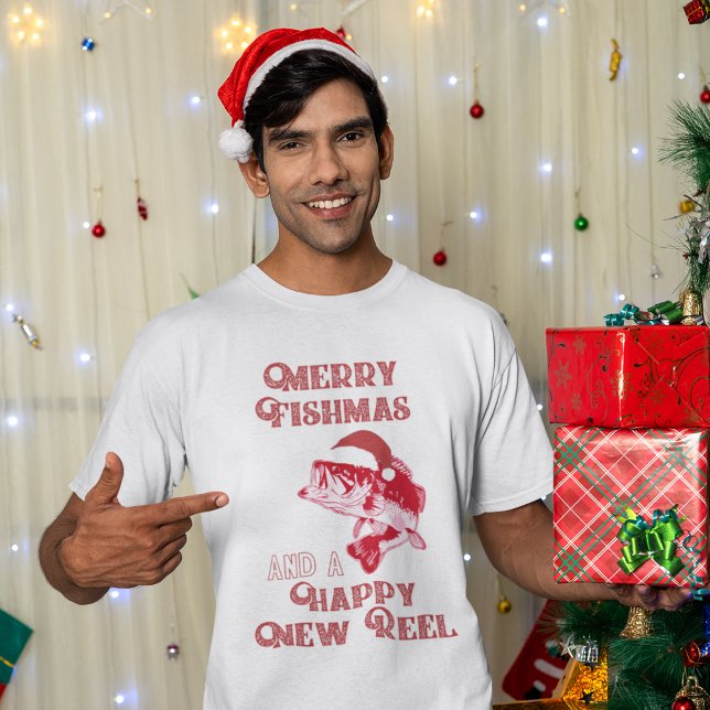 Camisa De Pesca Engraçado De Bass De Natal (Merry Fishmas Funny Shirt for Christmas parties. )