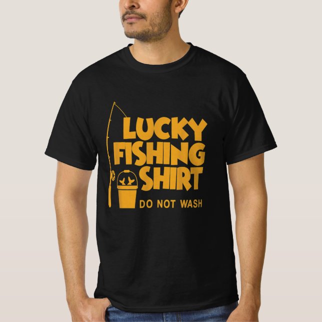 Camisa De Pesca Sortuda Não Lavar (Frente)