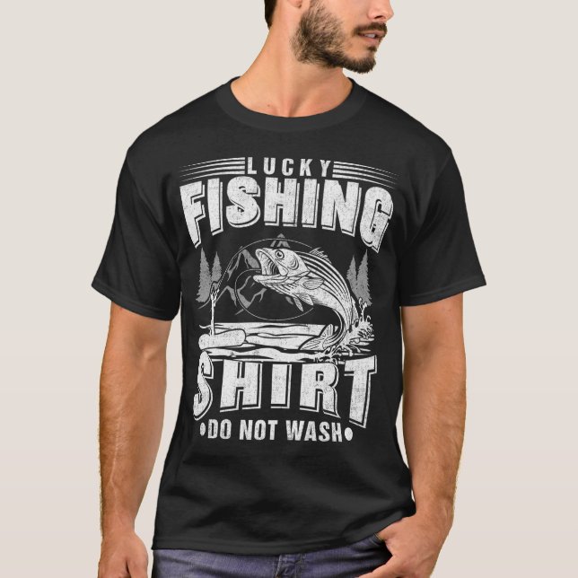 Camisa de Pesca Sortuda Não Lavar (Frente)