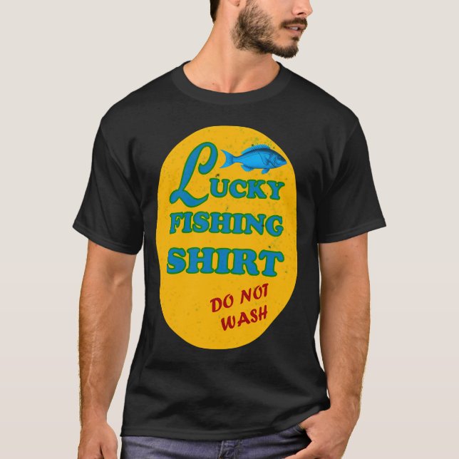 Camisa de Pesca Sortuda Não Lavar (Frente)
