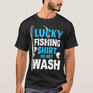 Camisa de Pesca Sortuda Não Lavar Roupas de Pesca