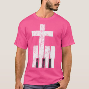 Camisa de Pianista Cristão Cruz Piano Presente