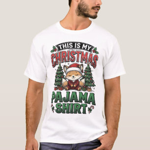 Camisa de pijama de Natal Blusa de férias vintage