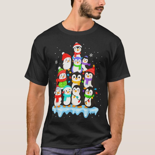 Camisa de pijama de Natal Cool Penguin para menino (Frente)