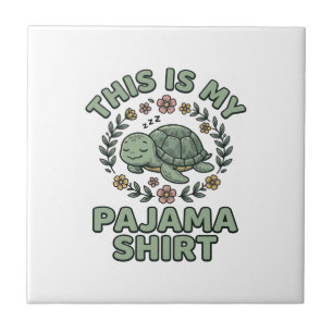 Camisa de pijama de tartaruga dormindo fofa Vetor