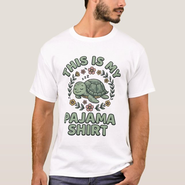 Camisa de pijama de tartaruga dormindo fofa Vetor  (Frente)