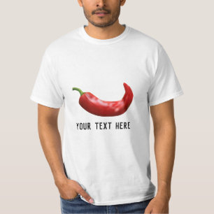 Camisa de pimenta vermelha personalizada