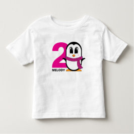 Camisa de pinguim bonita para o aniversário da moç