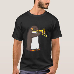Camisa De Pinguim Engraçado Do Jogador De Trompet