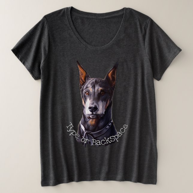 Camisa De Pinscher Doberman Personalizada E Camise (Frente do Design)