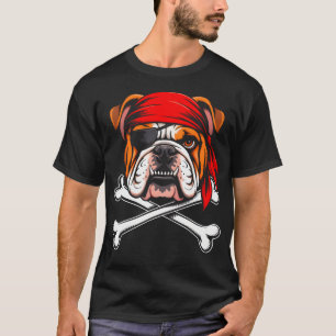 Camisa de Pirata com Cachorro Pitbull para Meninos