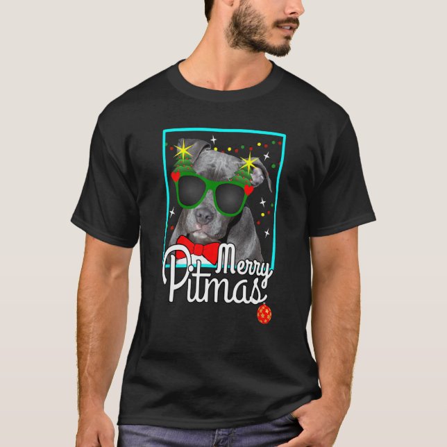 Camisa de Pitbull Engraçada Cabeça Touro Cachorro  (Frente)