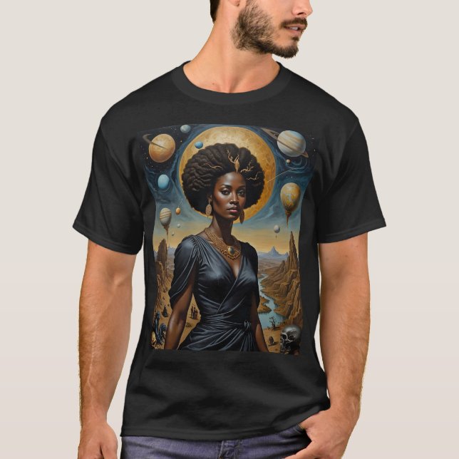 Camisa de poder da deusa lunar afrofuturista (Frente)