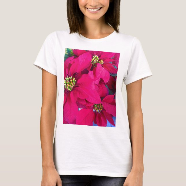 Camisa de poinsettias feminina (Frente)