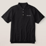 Camisa de Polo Clássico do Mens Groom<br><div class="desc">Camisa polo clássica para o Groom mostrada a preto com letras bordadas brancas.</div>