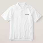 Camisa de Polo Clássico do Mens Groom<br><div class="desc">Camisa polo clássica para o Groom mostrada em branco com letras bordadas pretas. Personalize esta camisa ou comprar como está.</div>