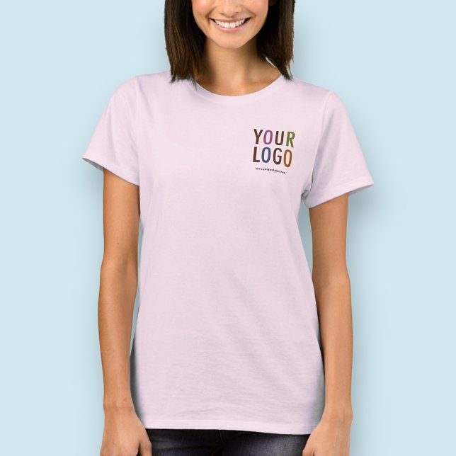 Camisa de Polo Rosa Mulheres com Logótipo Personal (MISOOK Women’s Pink T-Shirt with Logo)