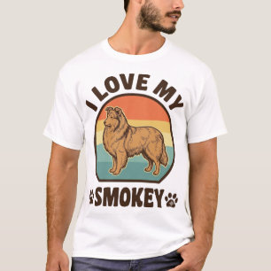 Camisa de pôr do sol vintage com cachorro Smokey S