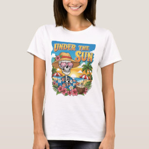 Camisa De Praia De Esqueleto Tropical - Camisa De