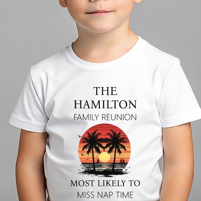 Camisa de praia de Reunião Familiar (Beach kids white family reunion t-shirt)