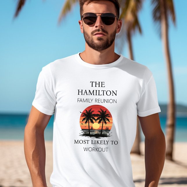 Camisa de praia de Reunião Familiar (Men's Beach Family Reunion Shirt with Customizable Family Trait)