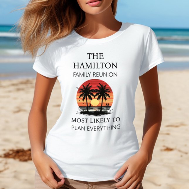 Camisa de praia de Reunião Familiar (Women's Beach Family Reunion Custom Traits Shirts)