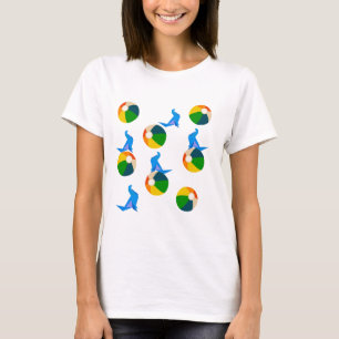 Camisa de praia e Origami Seal Camisa de mulher
