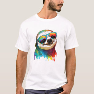 Camisa de Preguiça Colorida para Homens que Amam P