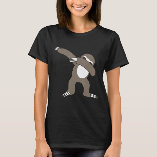 Camisa de Preguiça Fazendo Dab Engraçada Presente  (Frente)