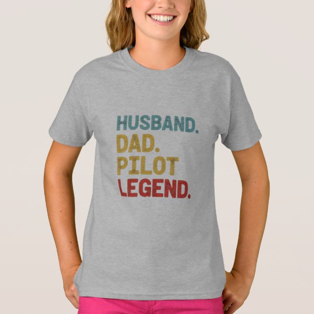 Camisa de presente de aviação Husband Dad Pilot Le (Frente)