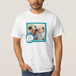 Camisa de Presente de Foto Personalizada Azul Turq