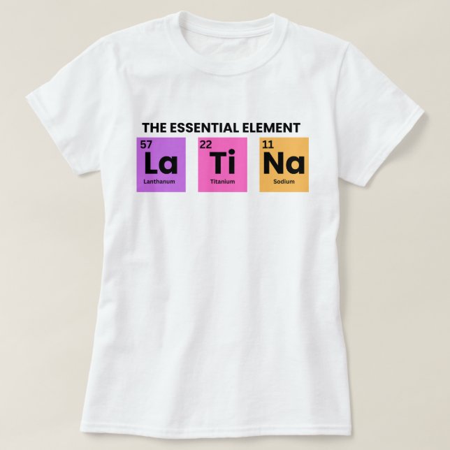 Camisa de presente Latina,Camisas de latência,Ener (Frente do Design)