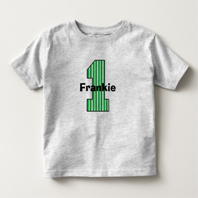 Camisa De Primeiro Aniversário Com Faixa Verde (Frente)