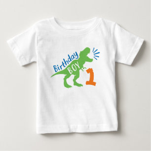 Camisa de primeiro aniversario do Tema do Dinossau
